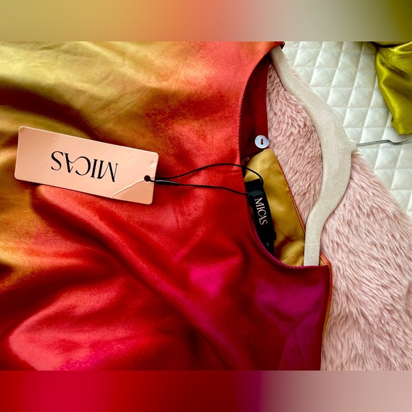 Silk multi color slip dress - Picture 3 of 3